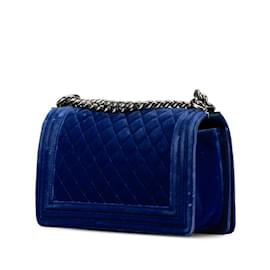Chanel-Chanel Matelasse Boy Coco Mark Chain Shoulder Bag-Blue