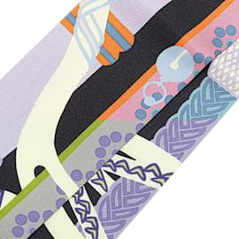 Hermès-Foulard Hermes Twilly Fantaisie d'Etriers Armor Fantasy Marine-Noir,Multicolore