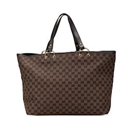 Gucci-Gucci GG Canvas Tote Bag-Brown