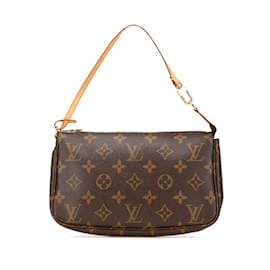 Louis Vuitton-Bolsa de mão Pochette Acessório Monograma Louis Vuitton-Marrom