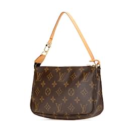 Louis Vuitton-Bolsa de mão Pochette Acessório Monograma Louis Vuitton-Marrom
