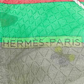 Hermès-Hermes Carre Gean 140 FARANDOLE Provencal Dance Butterfly Scarf-Green