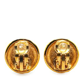Chanel-Chanel Coco Mark Gold Plated Clip Earrings-Golden