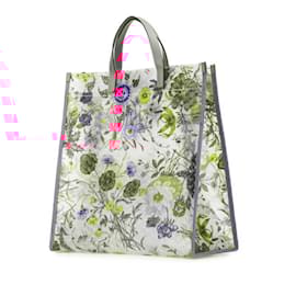 Gucci-Gucci Flora Textured Handbag Tote Bag-Pink,Multiple colors,Other