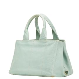 Prada-Prada Canapa Handbag Tote Bag-Green