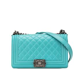 Chanel-Chanel Boy Chanel 25 Wild Stitch Chain Shoulder Bag-Light blue