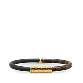 Louis Vuitton-Pulseira Charm Monograma Louis Vuitton-Marrom,Preto