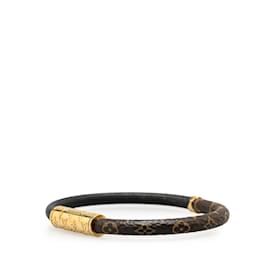 Louis Vuitton-Pulseira Charm Monograma Louis Vuitton-Marrom,Preto
