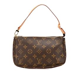 Louis Vuitton-Bolsa de mão Pochette Acessório Monograma Louis Vuitton-Marrom