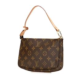 Louis Vuitton-Bolsa de mão Pochette Acessório Monograma Louis Vuitton-Marrom