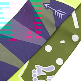 Hermès-Hermes Twilly JEU DE SOIE UNIFORME Silk Scarf-Multiple colors
