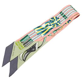 Hermès-Hermes Twilly Jumping Scarf Muffler-Pink,Multiple colors