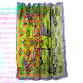 Hermès-Hermes Carre 140 COUP DE FOUET Scarf-Multiple colors,Light blue