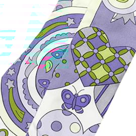 Hermès-Hermes Twilly LES MURMURES DE LA FORET Scarf-Blue,Orange,Cream