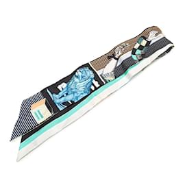 Hermès-Hermes Twilly Grand Theatre Nouveau Scarf-Black,Multiple colors
