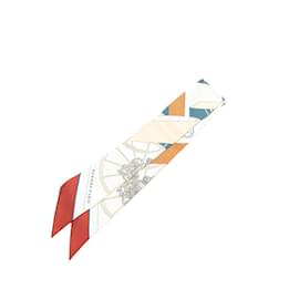 Hermès-Hermes Twilly Springs Scarf-White,Multiple colors