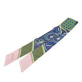 Hermès-Hermes Twilly LES VOITURES A TRANSFORMATION Scarf-Pink,Multiple colors