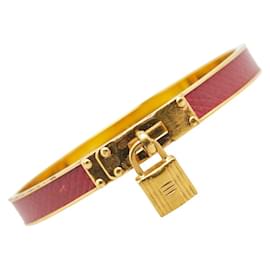 Hermès-Hermes Kelly Bangle in Brown and Gold-Brown,Golden