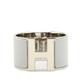 Hermès-Hermes Click-Clack H PM Bangle-Brown,Silvery