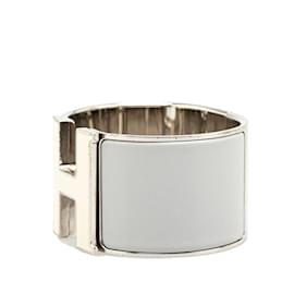Hermès-Bracelet Hermes Click-Clack H PM-Marron,Argenté