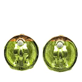 Chanel-Chanel Coco Mark Flower Clip Earrings-Golden