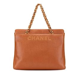 Chanel-Chanel Brown Grained Calfskin Tote Bag-Brown