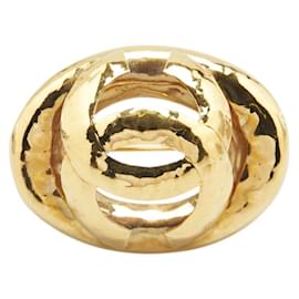 Chanel-Chanel Coco Mark Oval Circle Brooch-Golden
