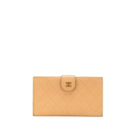 Chanel-Chanel Coco Mark Bicolor Long Wallet-Beige