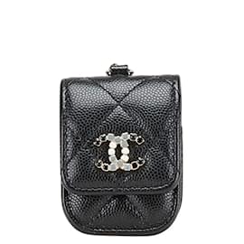 Chanel-Chanel Matelasse Coco Mark Stone AirPods Case-Black