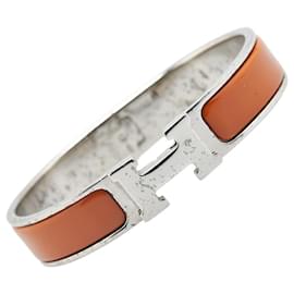 Hermès-Bracelet Hermes Click H PM-Argenté,Orange