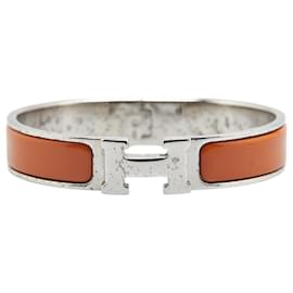 Hermès-Bracelet Hermes Click H PM-Argenté,Orange