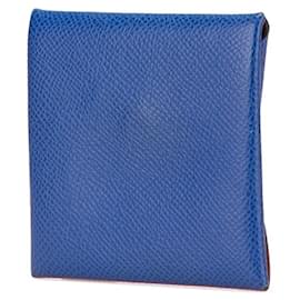 Hermès-Porte-monnaie Hermes Bastia en Bleu Royale-Bleu