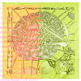 Hermès-Hermes Carre 90 Jardin Creole Paradise Scarf-Red,Multiple colors,Orange