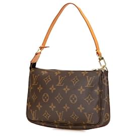 Louis Vuitton-Pochete Acessório Monograma Louis Vuitton-Marrom