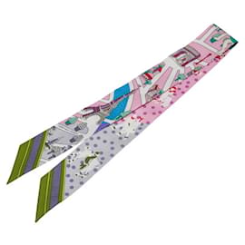Hermès-Foulard Hermes Twilly LES NOUVEAUX AMOUREUX DE PARIS-Rose,Multicolore