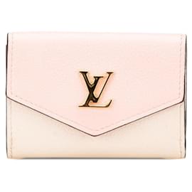 Louis Vuitton-Carteira Lock Mini Tri-fold da Louis Vuitton-Rosa,Branco