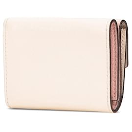 Louis Vuitton-Carteira Lock Mini Tri-fold da Louis Vuitton-Rosa,Branco