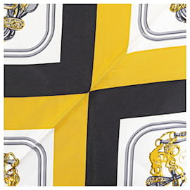 Hermès-Hermes Geant Mini Brit de Gala Triangle Scarf-White,Multiple colors,Yellow