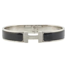Hermès-Bracelet Hermes Click H PM-Noir,Argenté