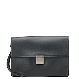 Louis Vuitton-Louis Vuitton Taiga Selenga Clutch Bag-Black,Grey