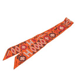 Hermès Lenço Hermes Twilly Kelly em Pérolas Laranja