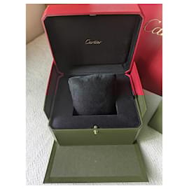 Cartier-Traditional Watch and Jewellery Box and Paper Bag-Red