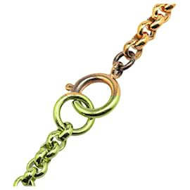 Chanel-Chanel Gold Gold Plated CC Heart Pendant Necklace-Golden