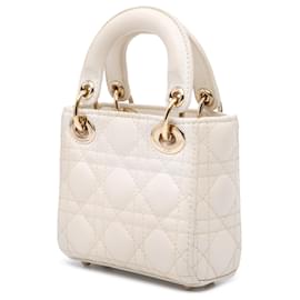 Dior-Dior White Micro Lambskin Cannage Lady Dior-White