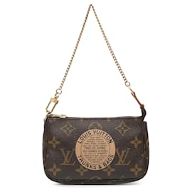 Louis Vuitton-Mini Pochette Accessoires Louis Vuitton em monograma marrom-Marrom