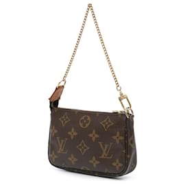 Louis Vuitton-Mini Pochette Accessoires Louis Vuitton em monograma marrom-Marrom