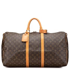 Louis Vuitton-Louis Vuitton Brown Monogram Keepall 55-Brown