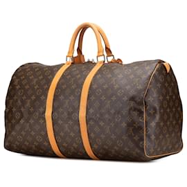 Louis Vuitton-Louis Vuitton Brown Monogram Keepall 55-Brown