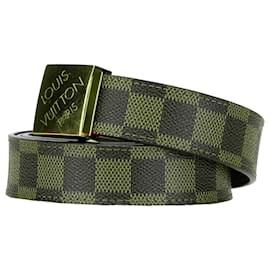Louis Vuitton-Cinto Louis Vuitton Damier Ebene Marrom-Marrom
