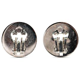 Hermès-Hermès Orange Enamel Stripe Cloisonne Clip On Earrings-Other,Orange